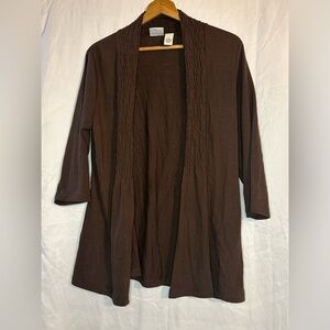 Kim Rogers Women’s Brown 3/4 Sleeve Cardigan size X-Large